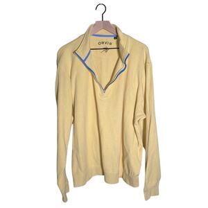 ORVIS faded yellow prima cotton quarter zip XXL